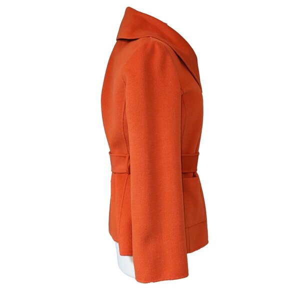 ST. JOHN Cashmere/Angora-Blend Jacket/Coat with Shawl Collar and Belt - Picture 3 of 8